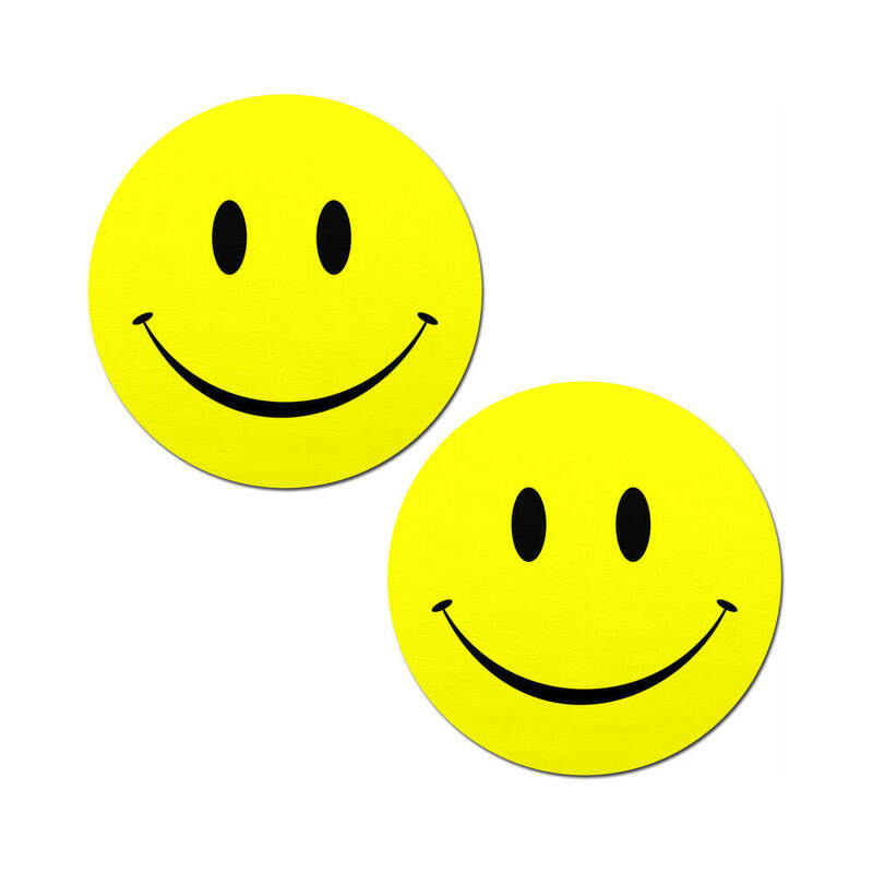 PASTEASE HAPPY SMILEY FACE PASTIES YELLOW
