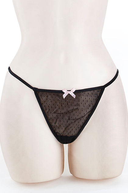 CHEMISE & G, DOT MESH BLACK