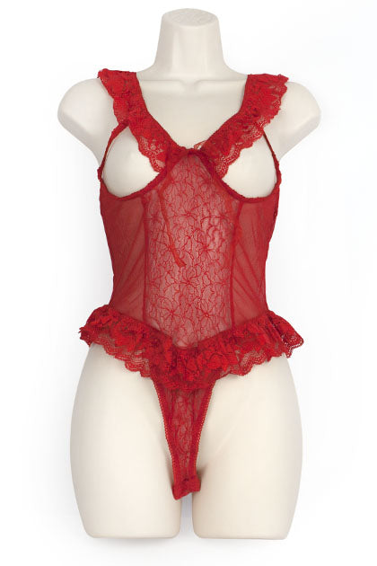 EXPOSED - CUPLESS TEDDY ROJO