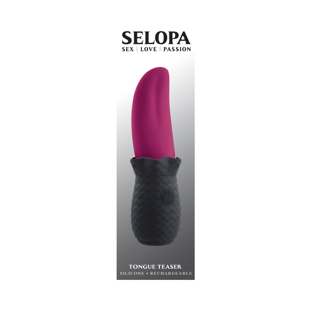 SELOPA - TONGUE TEASER VIBE RECHARGEABLE SILICONE PINK BLACK