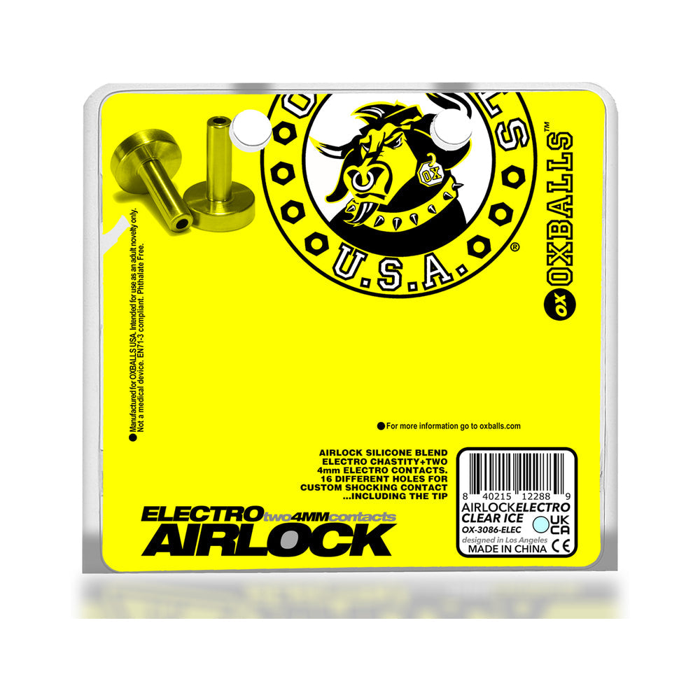 OXBALLS - AIRLOCK ELECTRO AIR-LITE VENTED CHASTITY CLEAR ICE