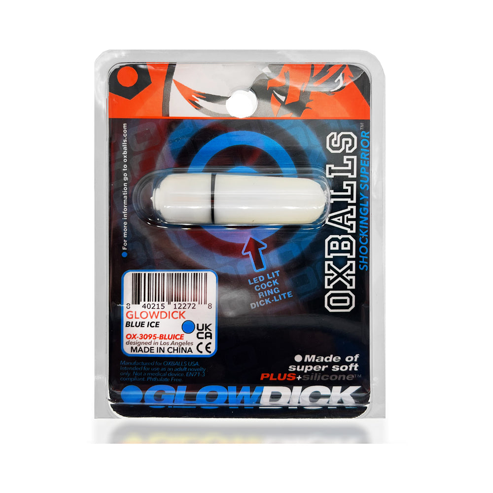 OXBALLS GLOWDICK COCKRING WITH LED BLUE ICE