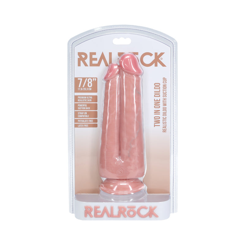 SHOTS - REALROCK TWO IN ONE 7 IN. / 8 IN. DILDO BEIGE