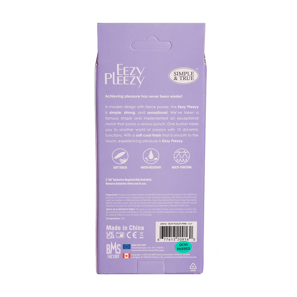 BMS - SIMPLE & TRUE EEZY PLEEZY CLASSIC VIBRATOR 5.5 IN. PURPLE