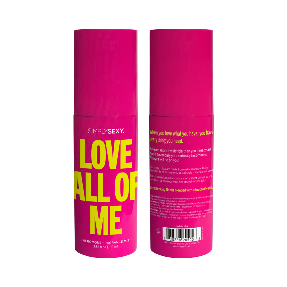 SIMPLY SEXY LOVE ALL OF ME PHEROMONE FRAGRANCE MIST 3.35 OZ.
