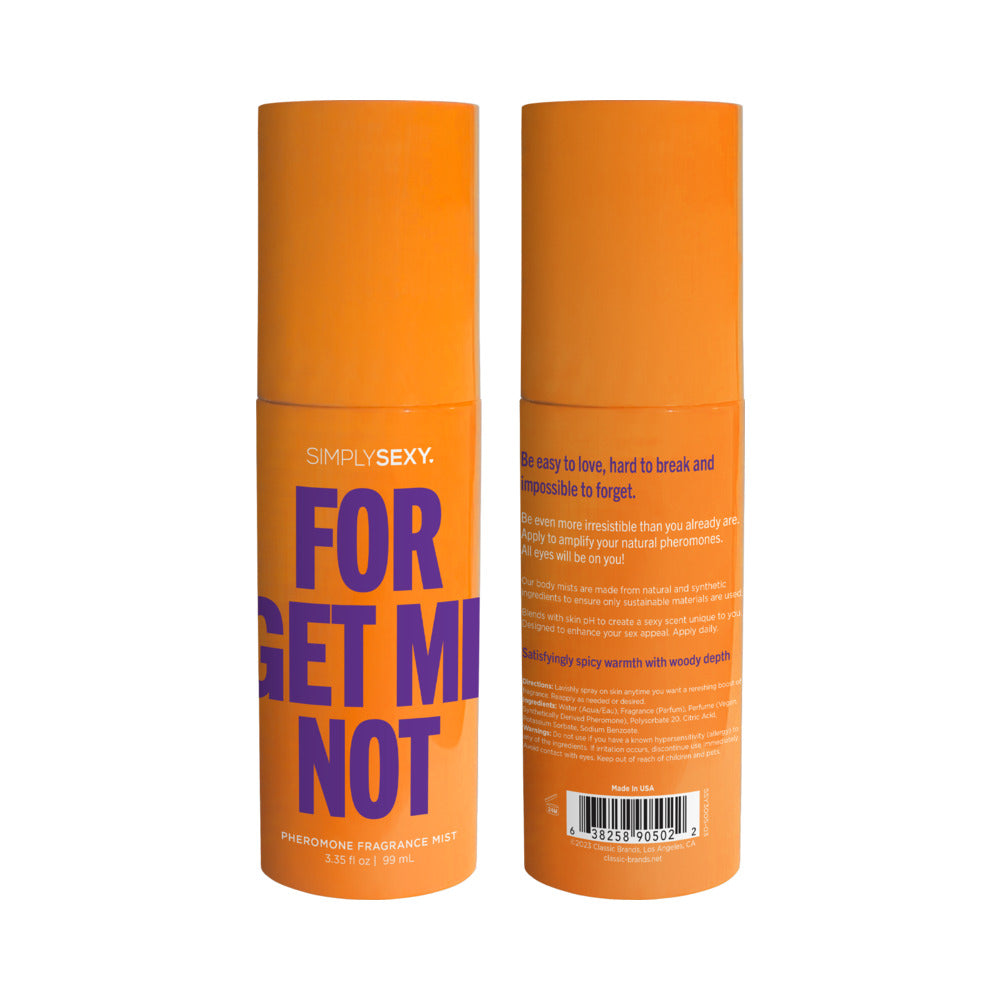 SIMPLY SEXY FORGET ME NOT PHEROMONE FRAGRANCE MIST 3.35 OZ.