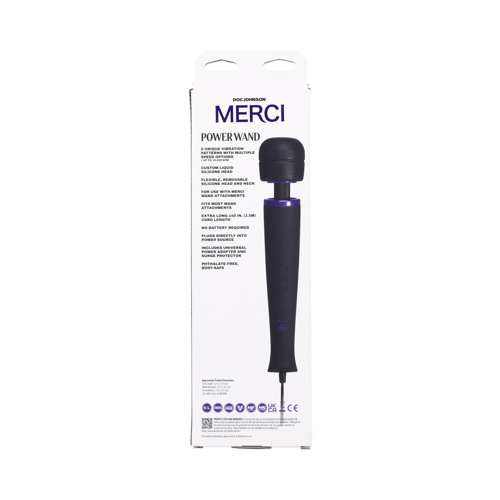 MERCI POWER WAND ULTRA-POWERFUL SILICONE WAND MASSAGER BLACK VIOLET
