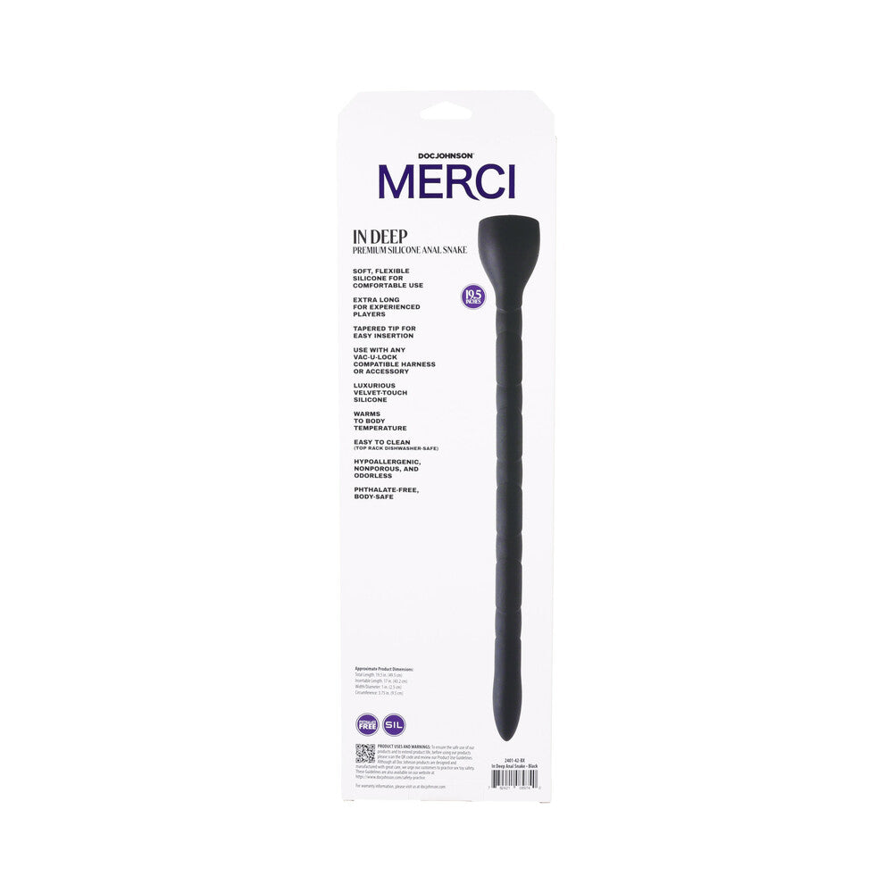 MERCI IN DEEP PREMIUM SILICONE ANAL SNAKE BLACK