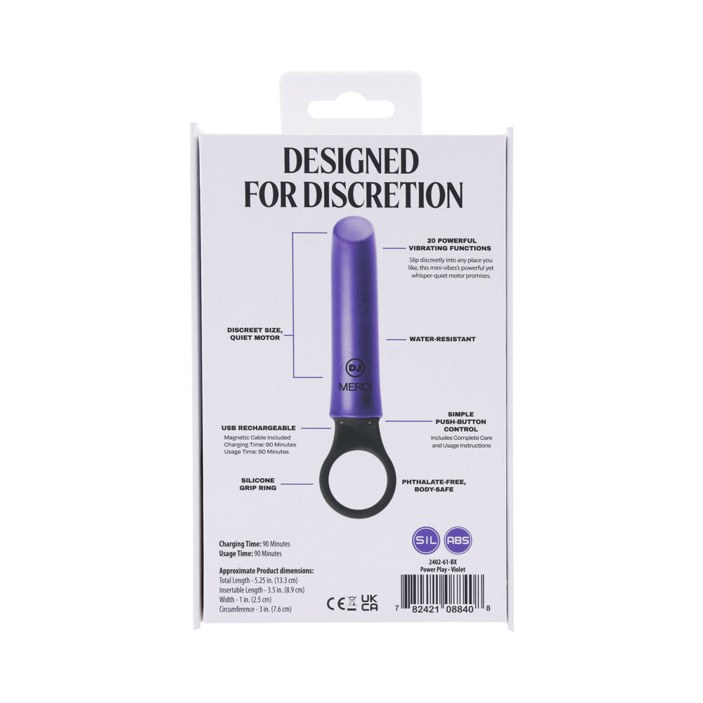 DOC JOHNSON - MERCI POWER PLAY WITH SILICONE GRIP RING VIOLET