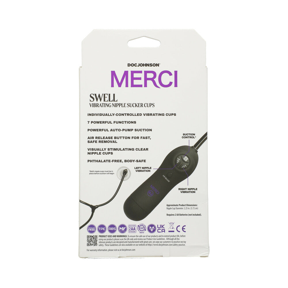 MERCI SWELL AUTO VIBRATING NIPPLE SUCKER CUPS BLACK