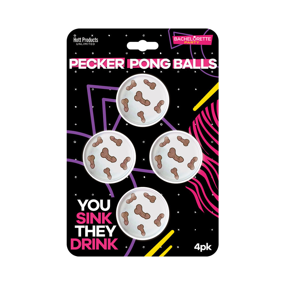 PECKER BEER PONG BALLS 4-PACK