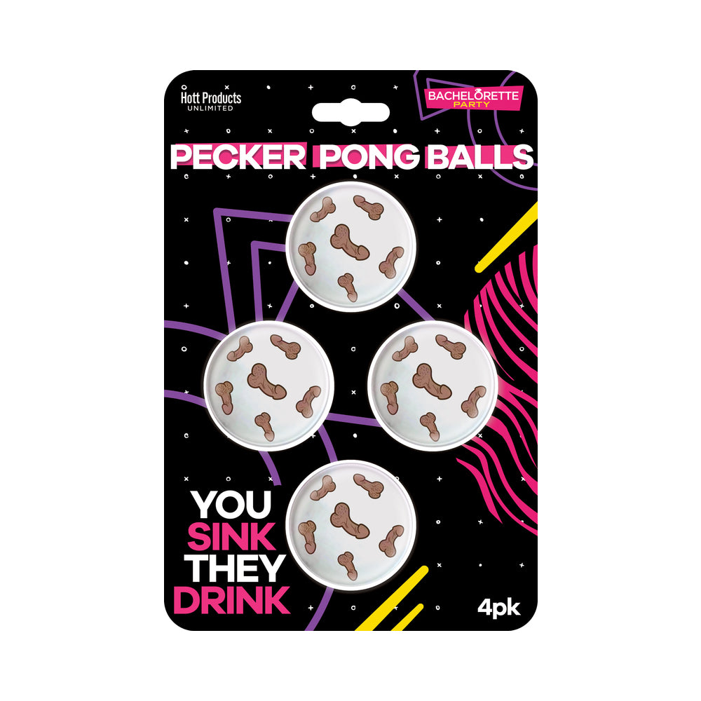 HOTT PRODUCTS - PELOTAS DE BEER PONG TIPO PENE PAQUETE DE 4