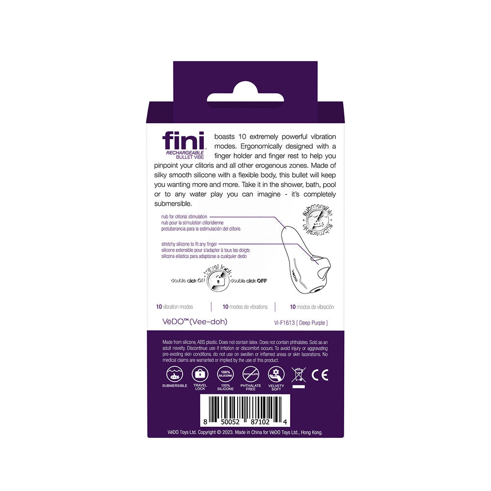 VEDO FINI RECHARGEABLE BULLET VIBE PURPLE