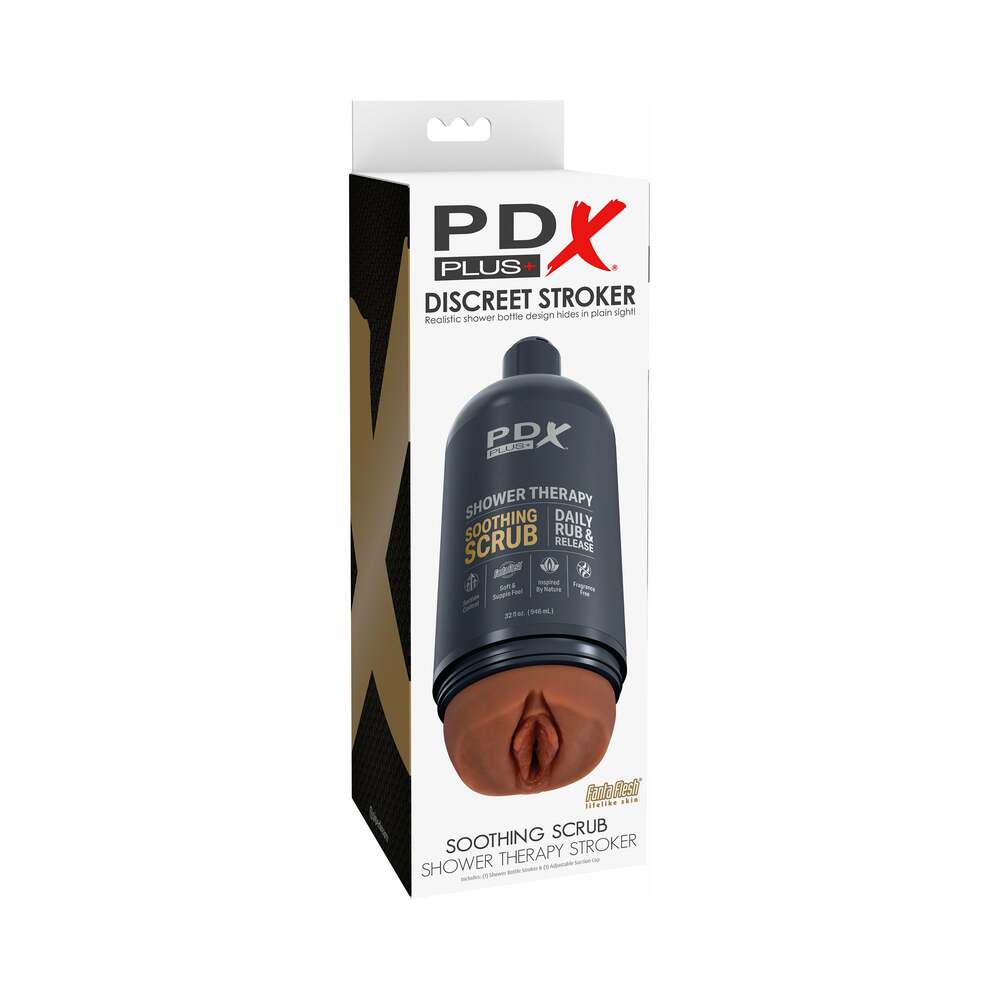 PDX BRANDS - PDX PLUS SHOWER THERAPY SOOTHING SCRUB BROWN