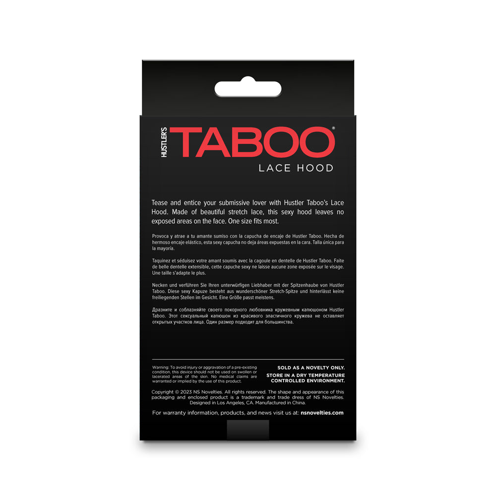 NS NOVELTIES - HUSTLER TABOO LACE HOOD BLACK