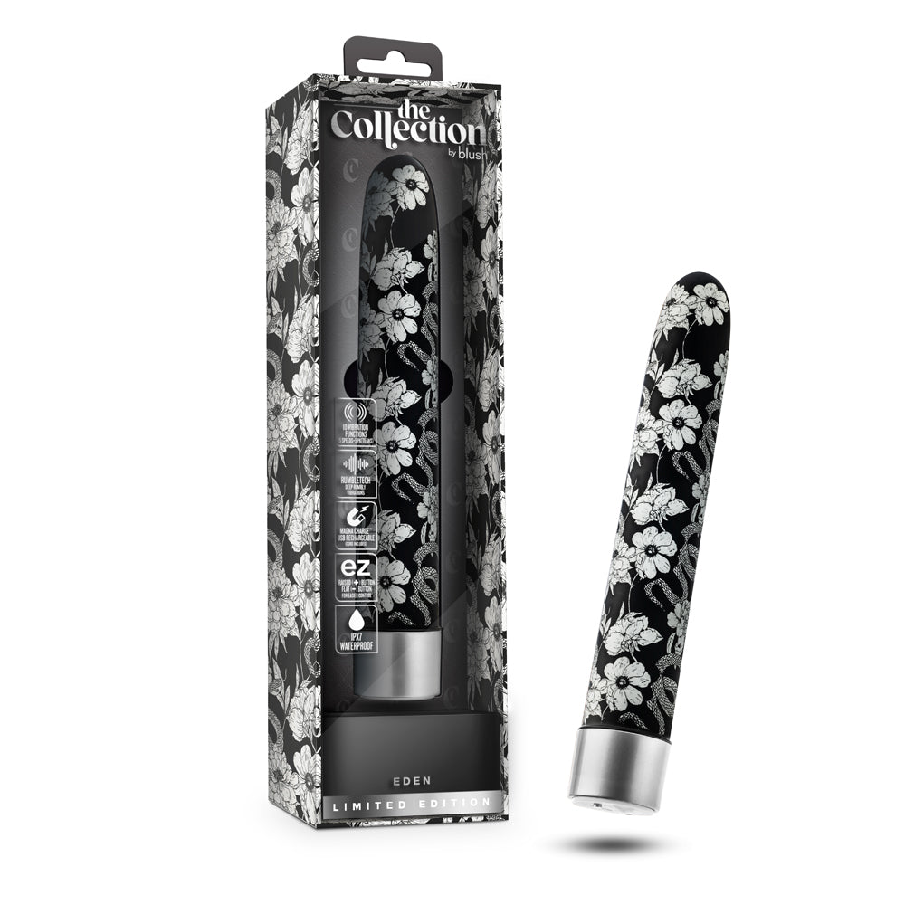 BLUSH - THE COLLECTION EDEN LIMITED EDITION RECHARGEABLE 7 IN. VIBRATOR BLACK