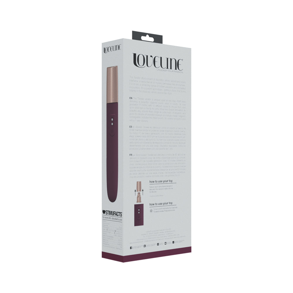 LOVELINE THE TRAVELER 10 SPEED TRAVEL VIBE SILICONE RECHARGEABLE WATERPROOF BURGUNDY