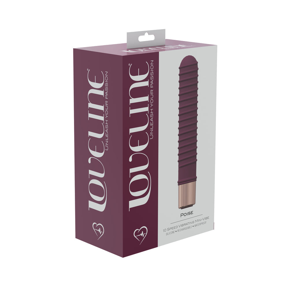 SHOTS - LOVELINE POISE 10 SPEED MINI-VIBE SILICONE RECHARGEABLE WATERPROOF BURGUNDY