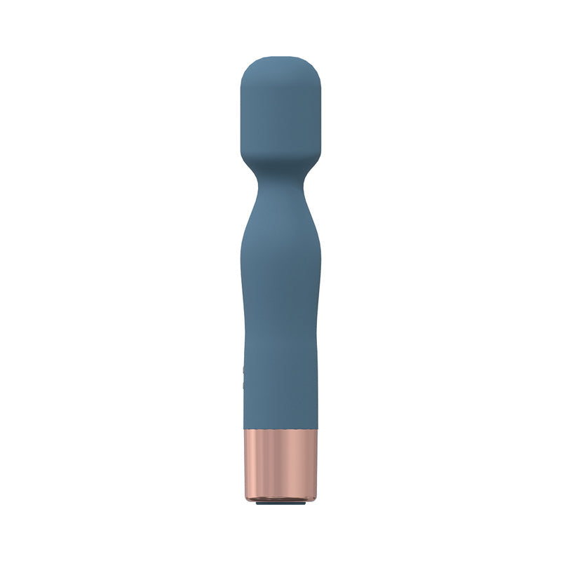 LOVELINE GLAMOUR 10 SPEED MINI-WAND SILICONE RECHARGEABLE WATERPROOF BLUE/GREY