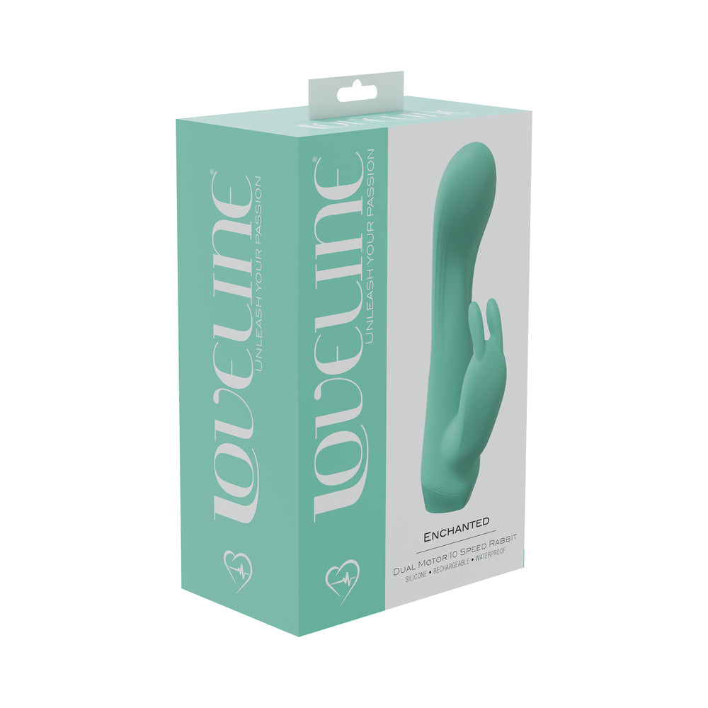 SHOTS - LOVELINE ENCHANTED DUAL MOTOR 10 SPEED RABBIT SILICONE RECHARGEABLE WATERPROOF GREEN