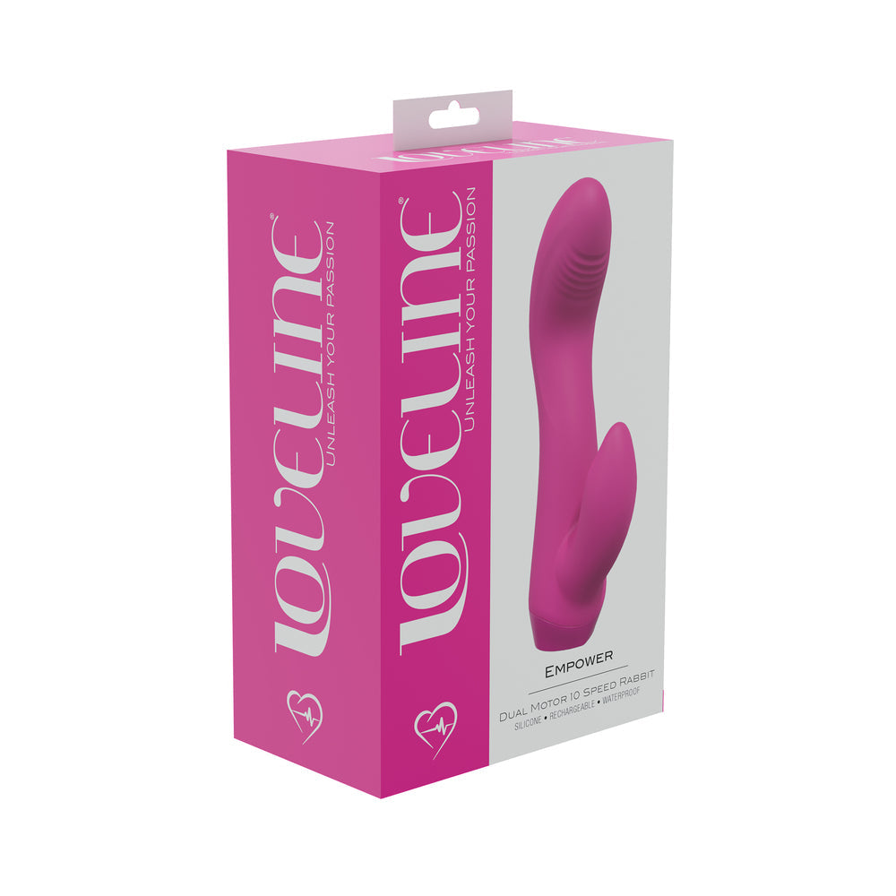 SHOTS - LOVELINE EMPOWER DUAL MOTOR 10 SPEED RABBIT SILICONE RECHARGEABLE WATERPROOF GREEN
