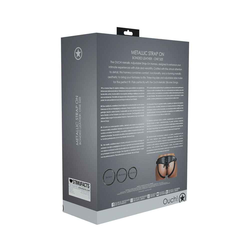 OUCH! METALLIC STRAP-ON HARNESS GUNMETAL