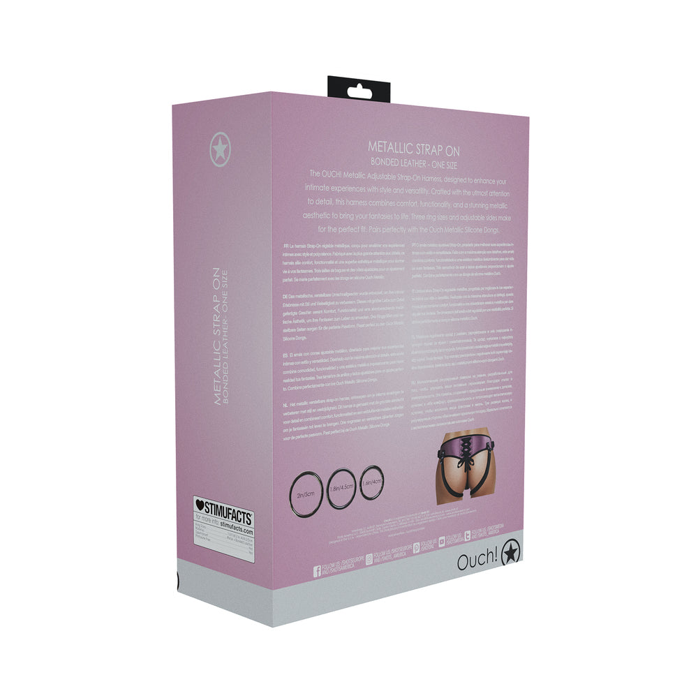 OUCH! METALLIC STRAP ON HARNESS ROSE GOLD