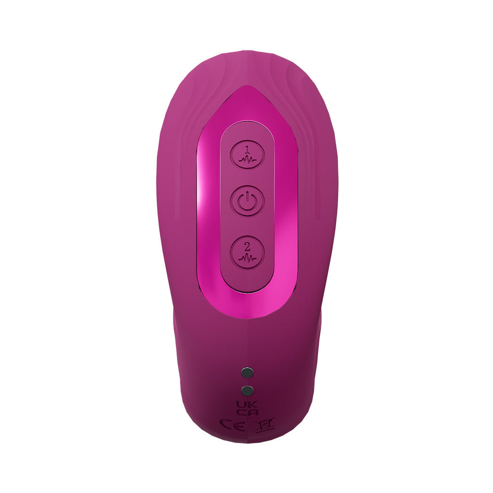VIVE YUNA RECHARGEABLE DUAL MOTOR AIRWAVE VIBRATOR WITH G-SPOT FLAPPING STIMULATOR PINK