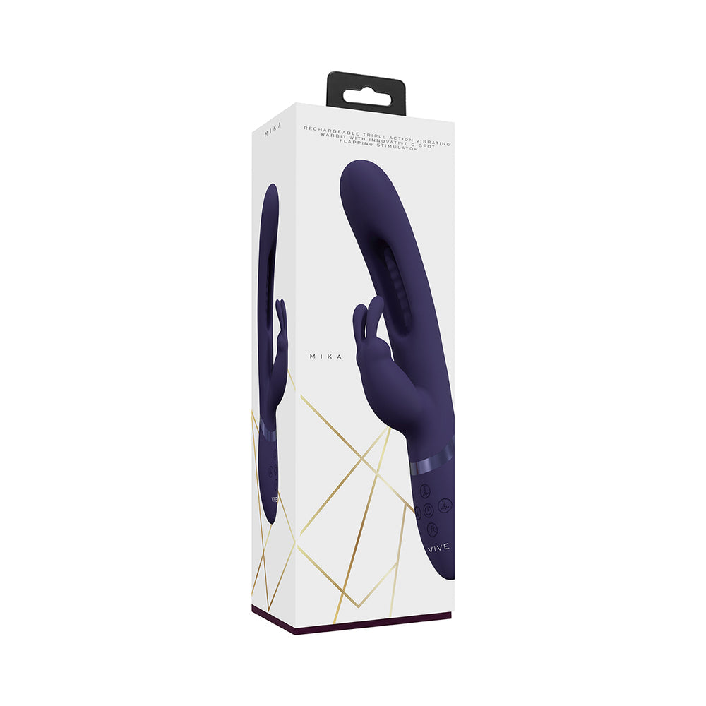 SHOTS - VIVE MIKA RECHARGEABLE TRIPLE MOTOR VIBRATING RABBIT WITH G SPOT FLAPPING STIMULATOR
