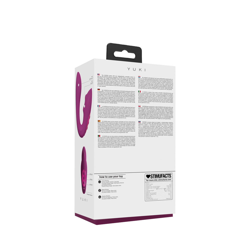 VIVE YUKI RECHARGEABLE DUAL MOTOR G-SPOT VIBRATOR WITH MASSAGING BEADS PINK