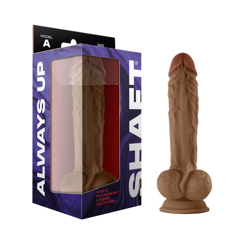 SHAFT - MODEL A: 10.5 IN. DUAL DENSITY SILICONE DILDO WITH BALLS OAK