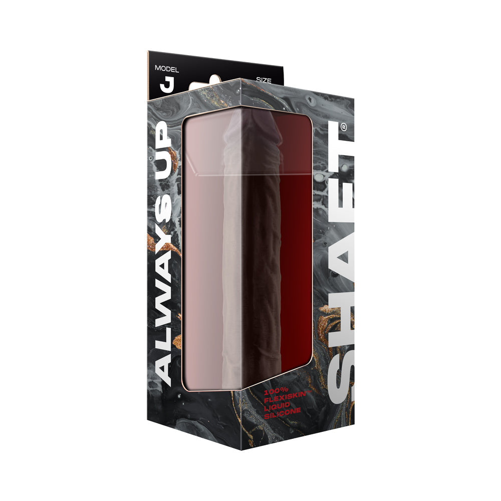 SHAFT - MODEL J: 9.5 IN. DUAL DENSITY SILICONE DILDO MAHOGANY