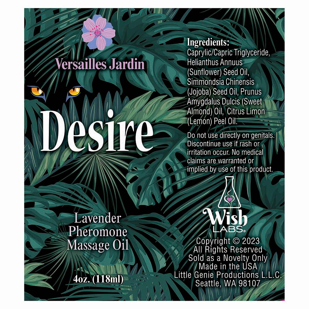 DESIRE PHEROMONE MASSAGE OIL LAVENDER 4 OZ.