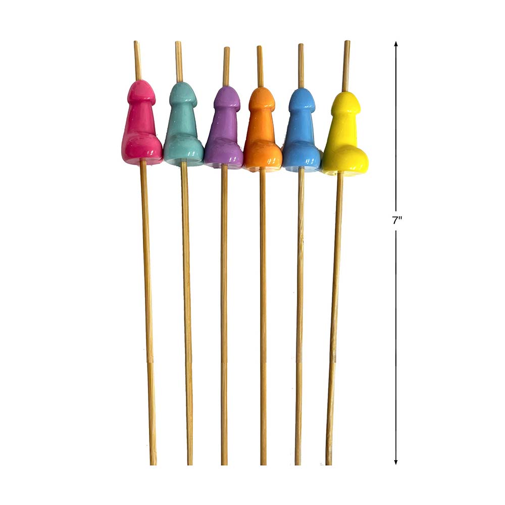 LITTLE GENIE - SET DE 6 DIVERTIDOS MORDISCOS PARA APERITIVOS CON FORMA DE PENE