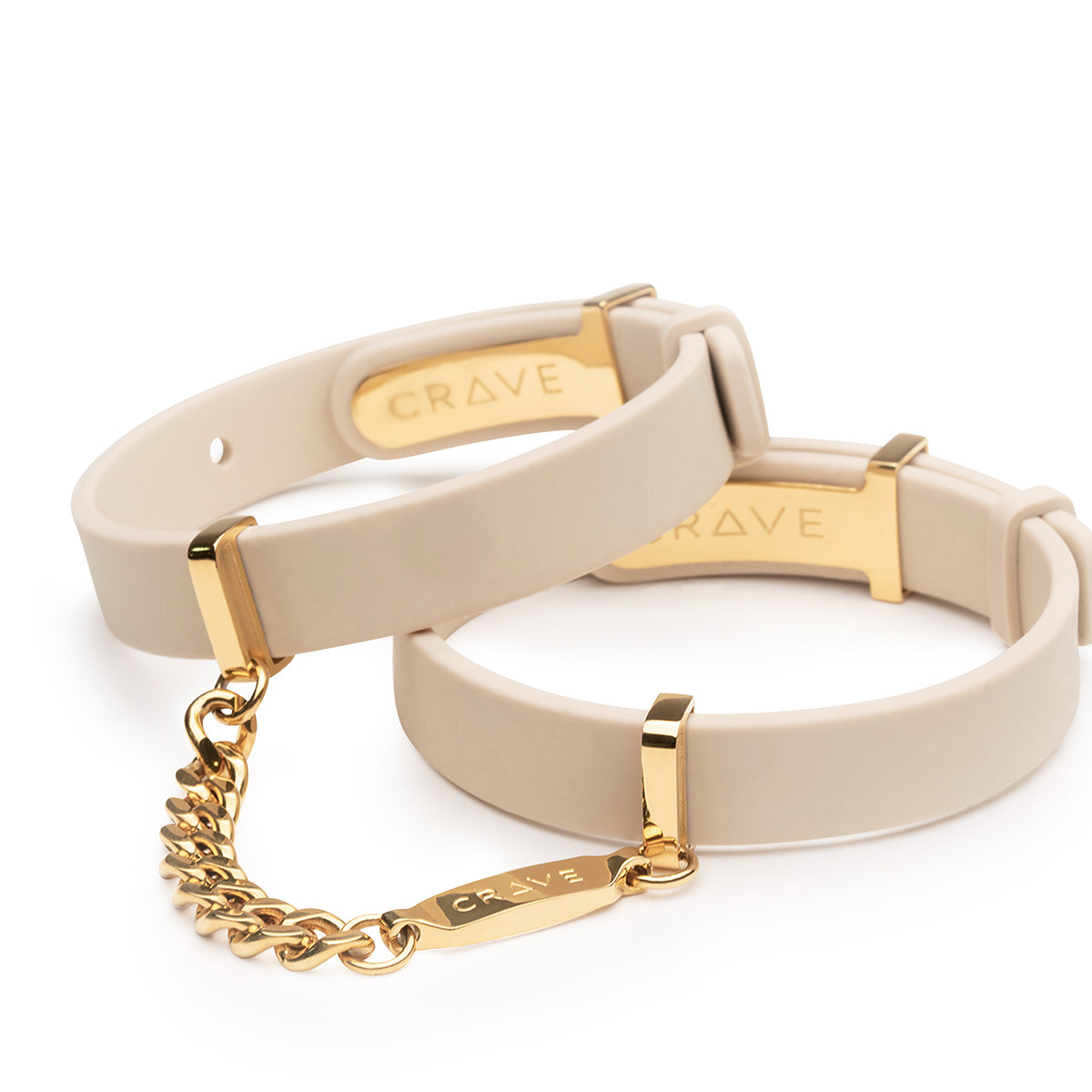CRAVE ID CUFFS BEIGE/24KT GOLD