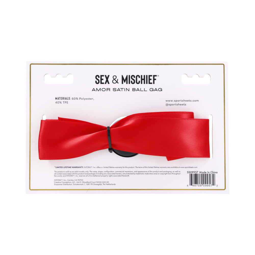 SPORTSHEETS SEX & MISCHIEF AMOR SATIN BALL GAG