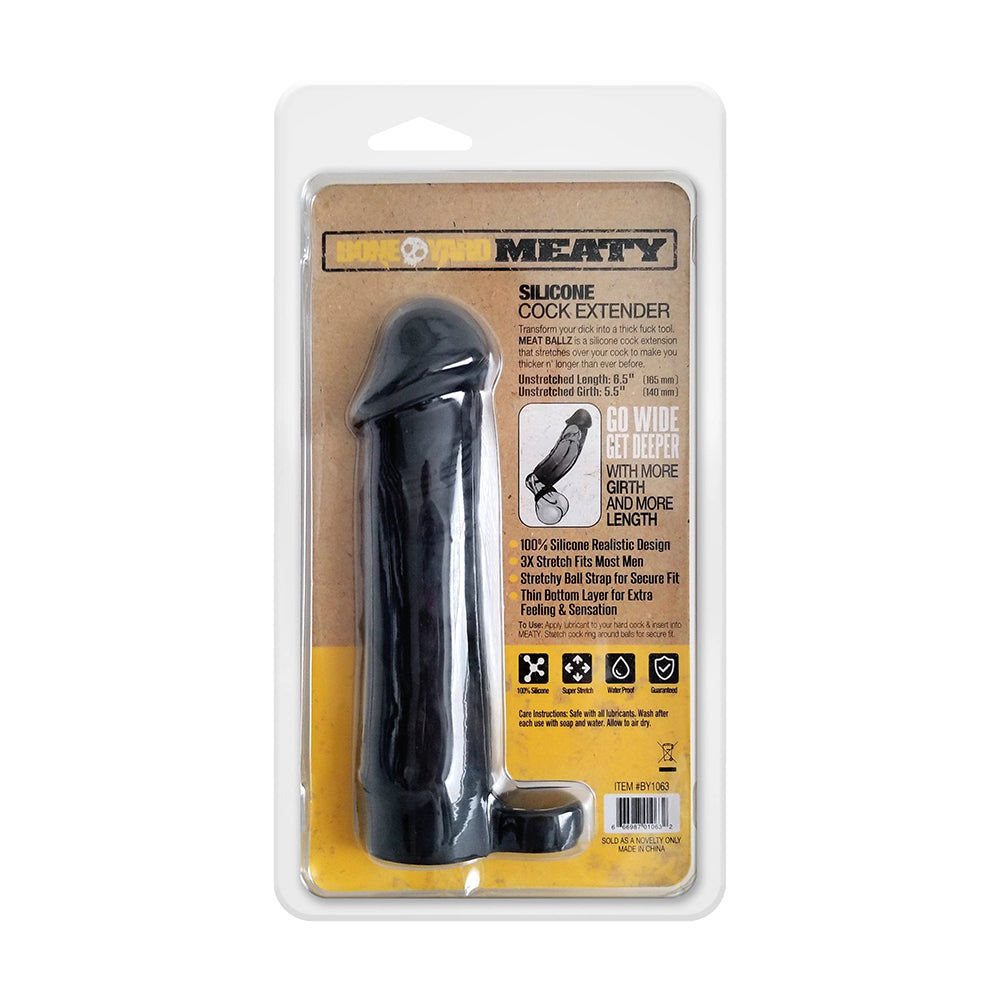 BONEYARD MEATY SILICONE COCK EXTENDER BLACK
