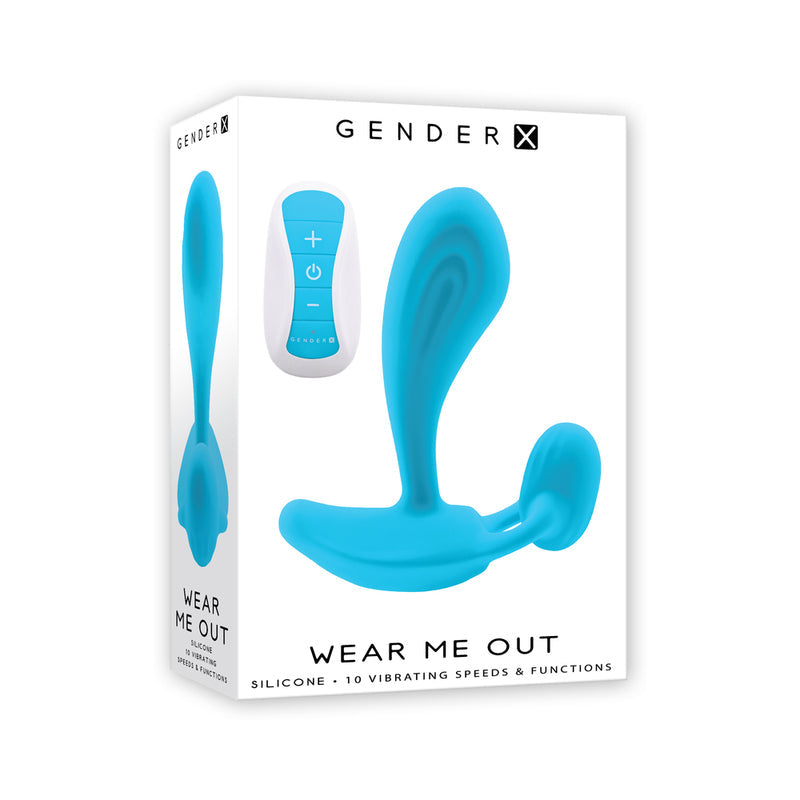 GENDER X WEAR ME OUT RECHARGEABLE WEARABLE WITH REMOTE SILICONE BLUE