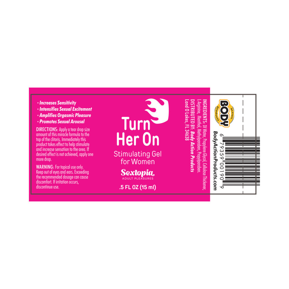 BODY ACTION - SEXTOPIA TURN HER ON STIMULATING GEL FOR WOMEN .5 OZ. BOTTLE