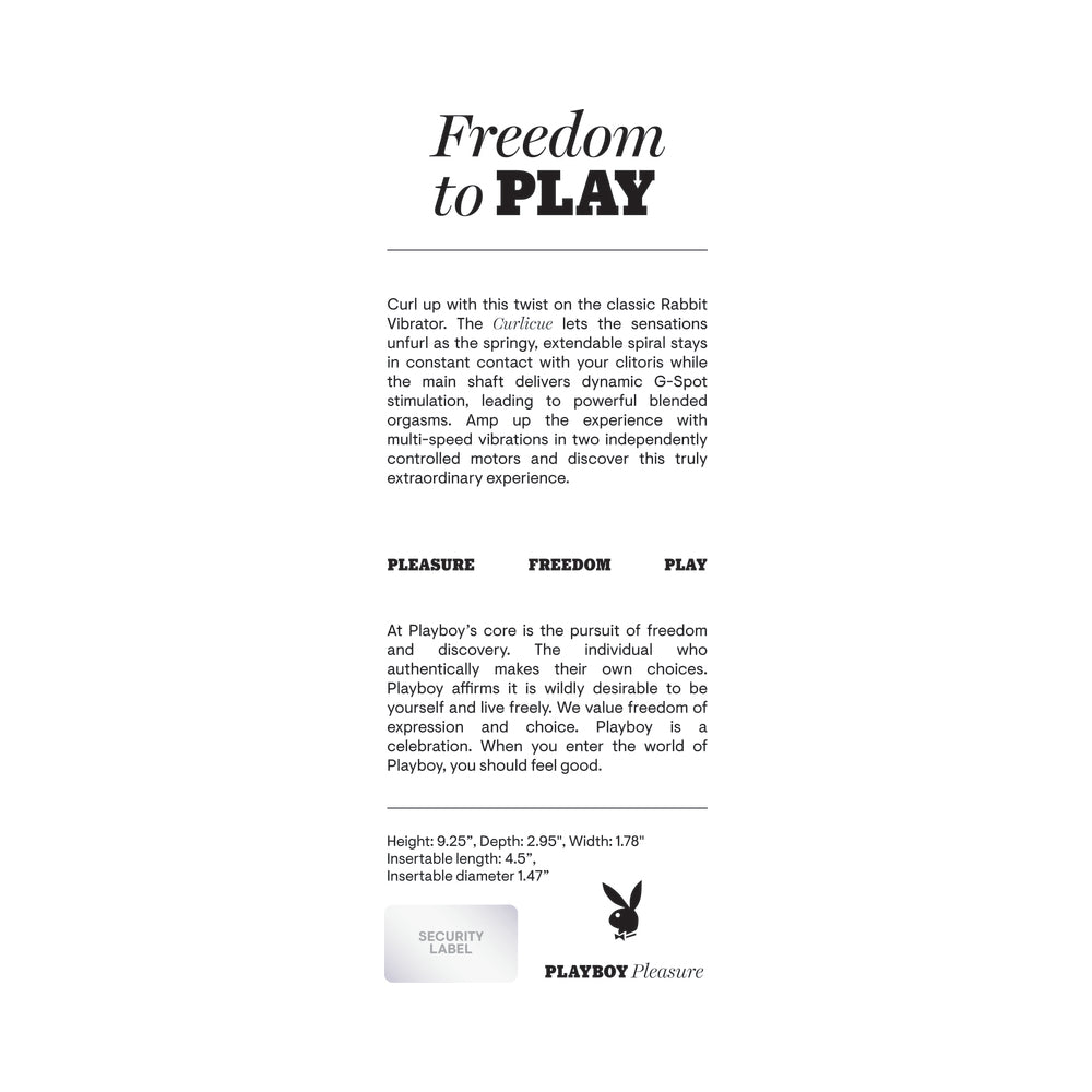 PLAYBOY - CURLICUE RECHARGEABLE DUAL STIM VIBRATOR SILICONE ACAI