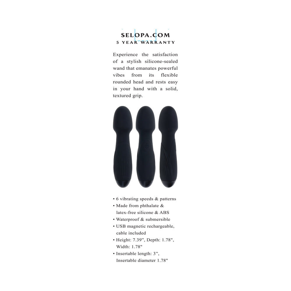 SELOPA - VIBRATEUR RECHARGEABLE POWER TRIP EN SILICONE NOIR