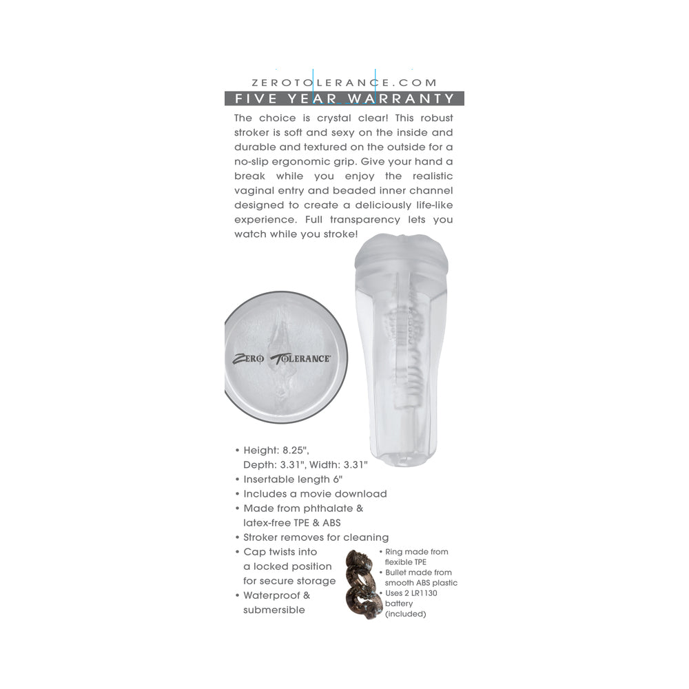 ZERO TOLERANCE THE CLEAR CHOICE STROKER TPE CLEAR