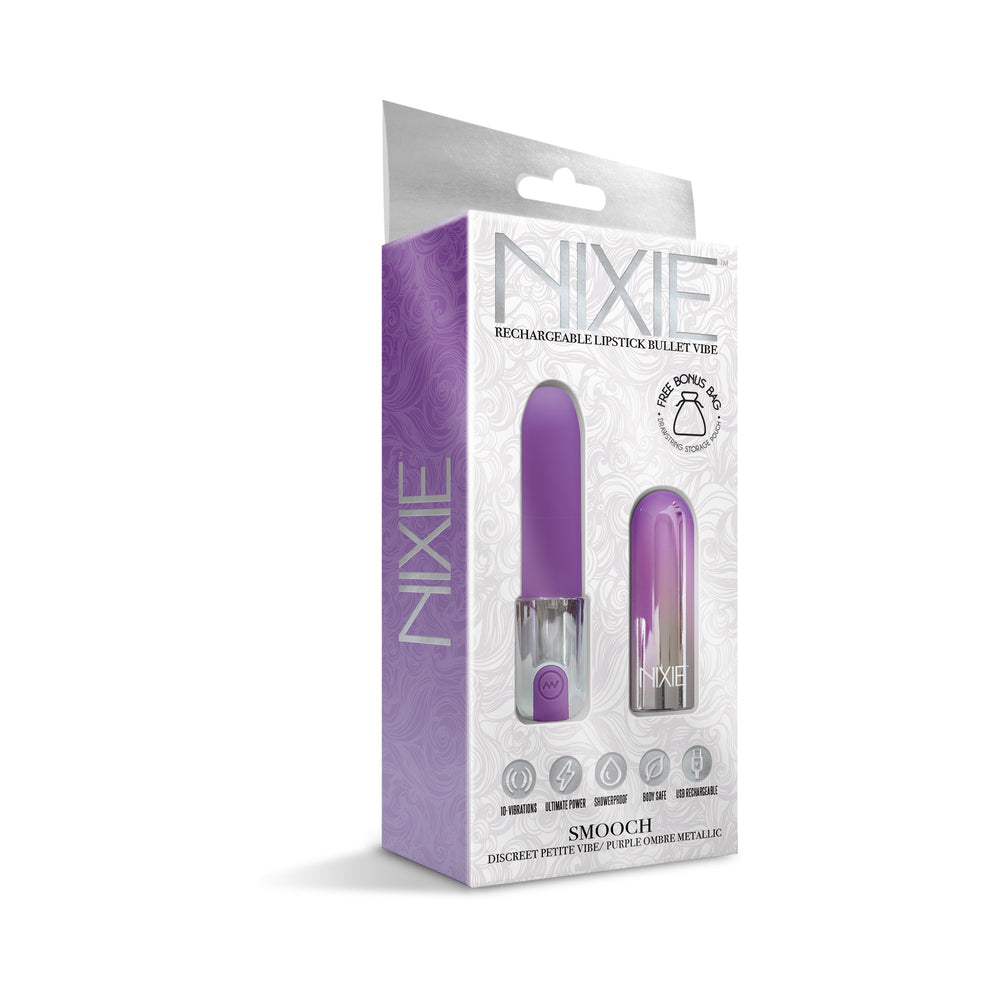 NIXIE SMOOCH RECHARGEABLE LIPSTICK VIBRATOR PURPLE OMBRE