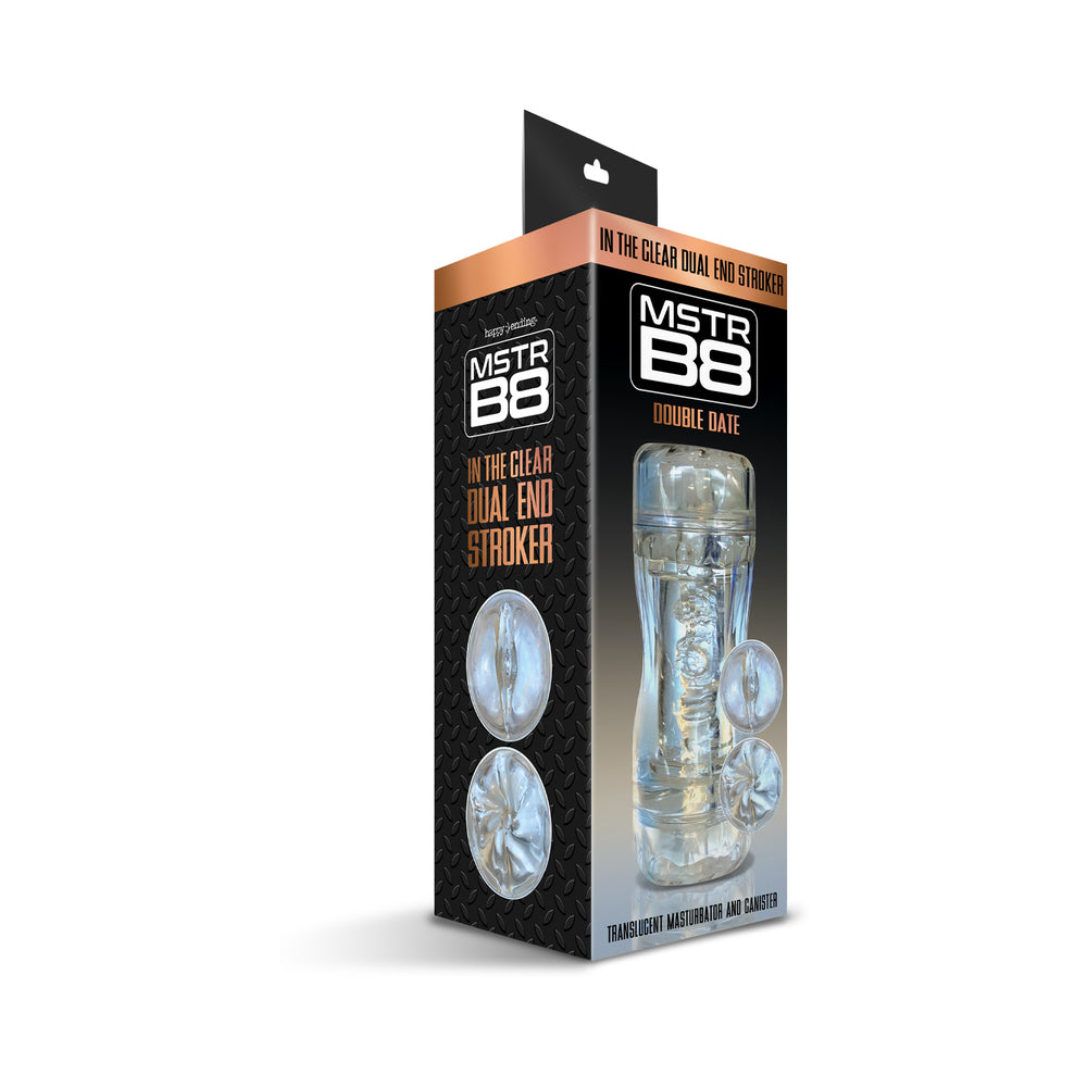 NOVEDADES GLOBALES - MASTURBADOR DE DOBLE EXTREMO CON DOBLE FECHA MSTR B8 EN TRANSPARENTE