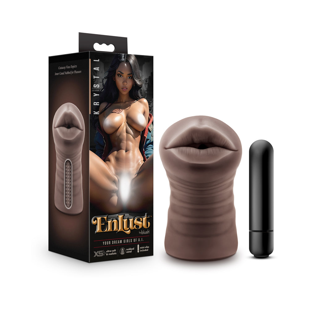 BLUSH - ENLUST KRYSTAL VIBRATING STROKER BROWN