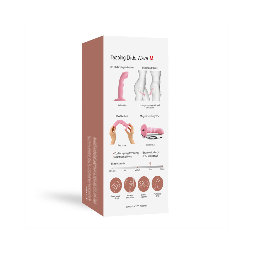 STRAP-ON-ME TAPPING DILDO WAVE CORAL PINK