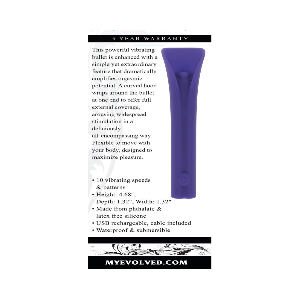 EVOLVED FULL COVERAGE RECHARGEABLE BULLET SILICONE PURPLE