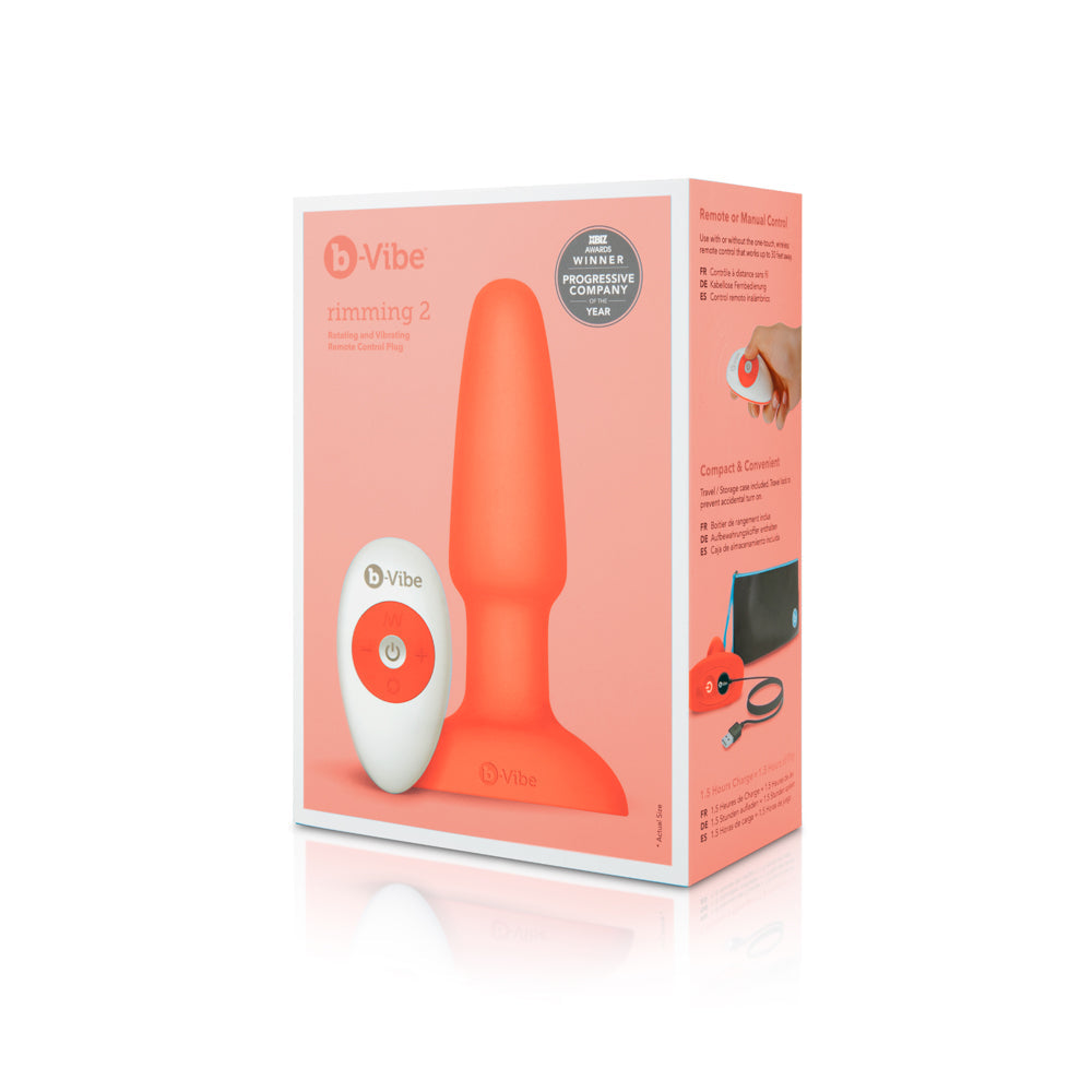 B-VIBE - RIMMING 2 ROTATING AND VIBRATING REMOTE CONTROL PLUG ORANGE
