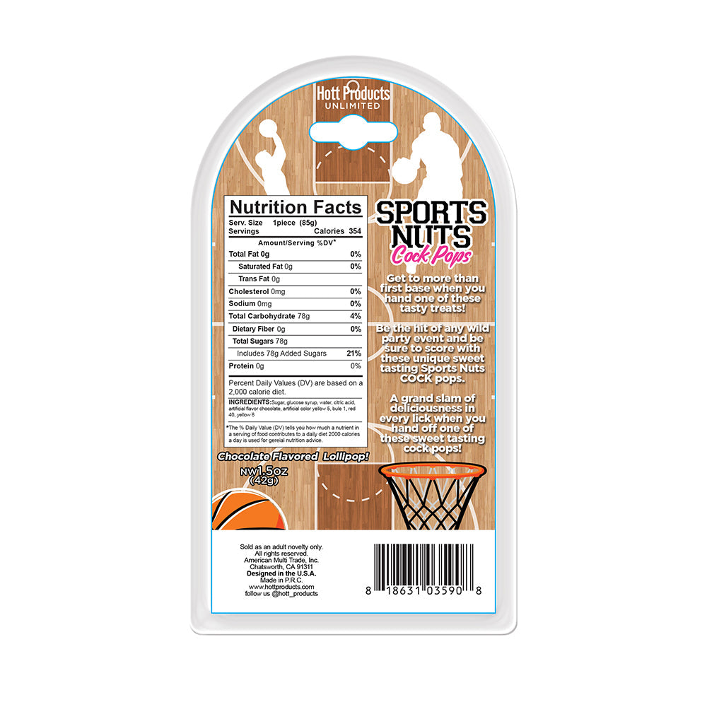 SPORTS NUTS COCK POP BASKETBALLS CHOCOLATE