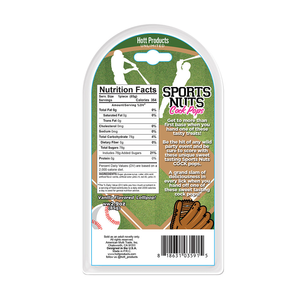 SPORTS NUTS COCK POP BASEBALLS VANILLA